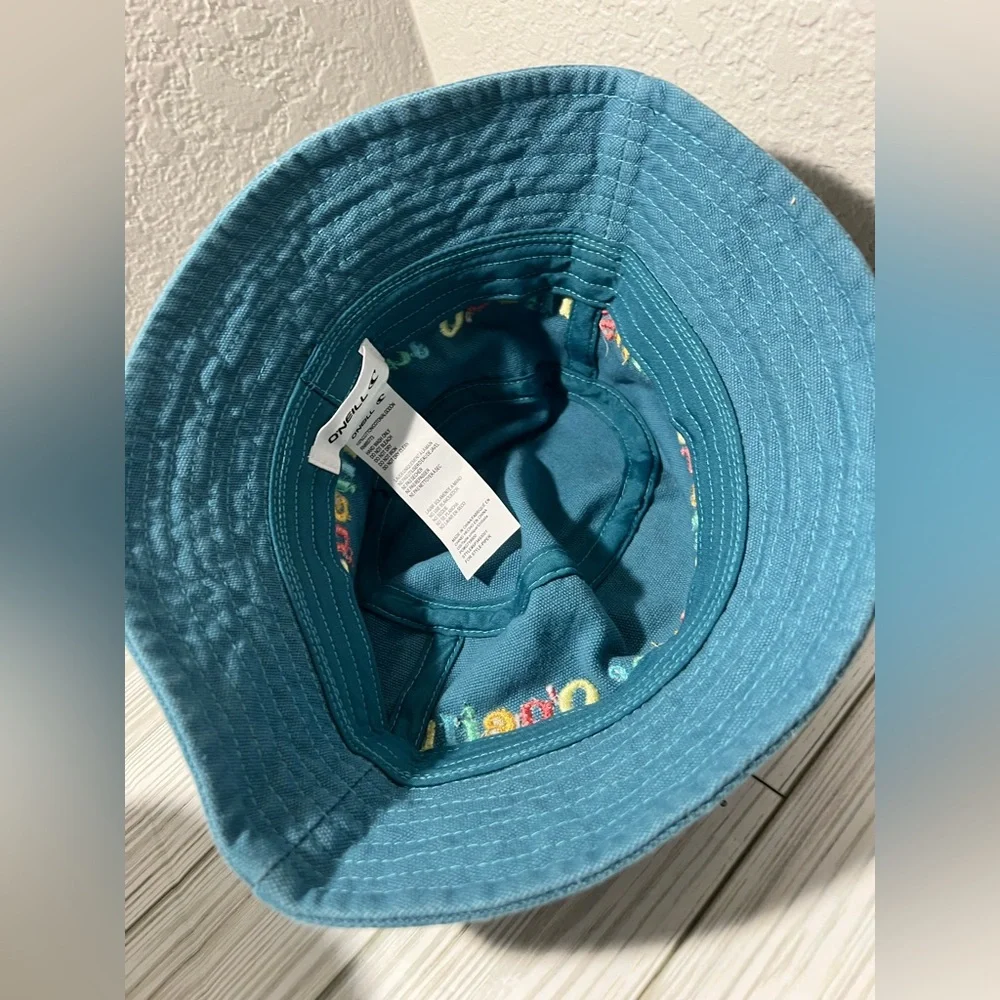 O'Neill surf women’s Bucket Hat‎ Multicolor Embroidery teal blue one size